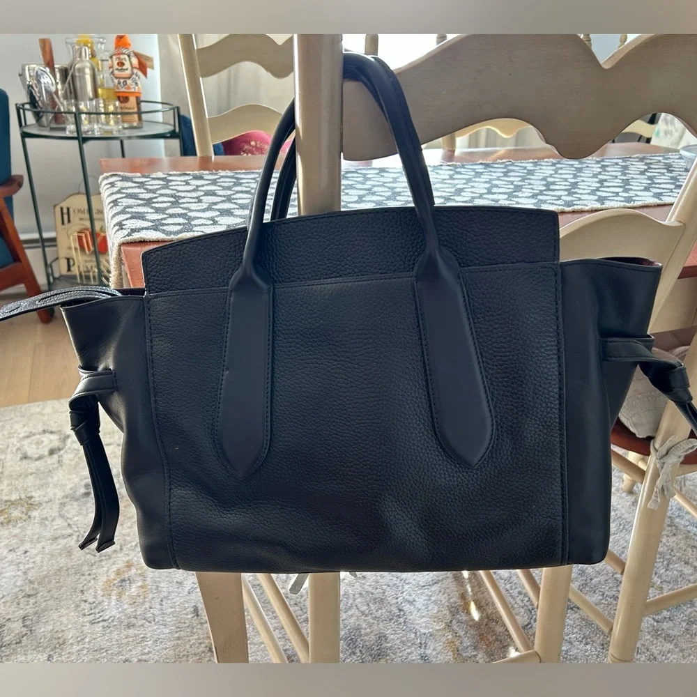 Vintage Coach Black Leather Tote Bag - Picture 2 of 9